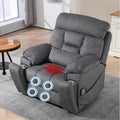 4-Motor Lay Flat Power Lift Recliner Chair with Heat &amp Massage - Power Adjustable Headrest Backrest Lumbar &amp Legrest - Big Tall Recliners 4-Point Massage (Seat Heating)