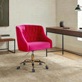 Velvet Office Chair with Gold Base Modern Cute Desk Chair Comfortable Adjustable Swivel Task Chair for Home Office Living Room Bedroom Vanity Study