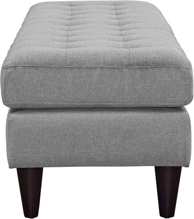 Modway EEI-2137-LGR Empress Mid-Century Modern Upholstered Fabric Large Bench In Light Gray
