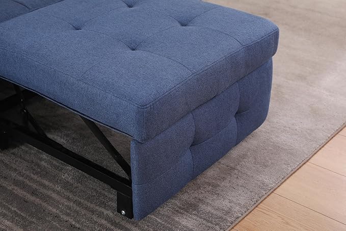 KEIKI Sleeper Chair Bed 3-in-1 Convertible Pull Out Sleeper Chair Bed Convertible Sofa Bed with USB Ports Side Pocket Single Armchair for Small Spaces Living Room Apartment Navy Blue