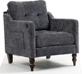 Ball &amp Cast Mid-Century Accent Chair for Living RoomReading Chair for Bedroom with USB Ports&ampSide PocketModern Accent Arm Chair W/Wide Backrest&ampRetro Wood LegsChenille Upholstered Comfy