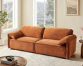 VANOMi 92.9 Sofa Couch for Living Room Modern Comfy 3-Seater Cloud Sofas Chenille Small Couches for Small Spaces Upholstered Deep Seat Couch for Bedroom Apartment (Curry)