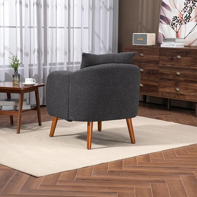 Wood Frame Armchair Modern Accent Chair Lounge Chair for Living Room