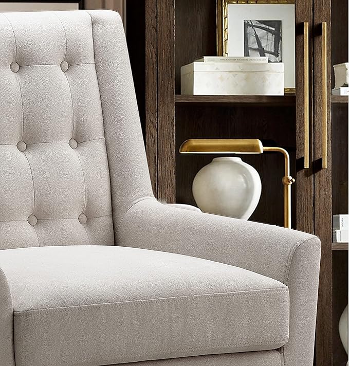 Rosevera Maci Accent ChairsMid Century Modern Armchair for Living Room Comfy Seat for Bedroom ApartmentEasy AssemblyNatural