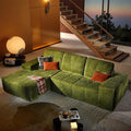114 in Modular Sectional Sofa Plush Fabric with Silver LuminousBoneless L-Shaped Couch with Chaise for Living Room with Deep Seat No Assembly Required Sofa (Green Left Chaise)