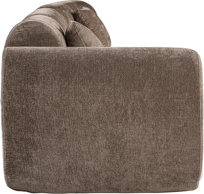 Christopher Knight Home Grelyn 140 Modular Sectional Sofa Couch Wool Fabric Boneless Cloud Couch Fully Compressed Home Sofa Living Room 3-Piece Lounge Sofa with Chaise Fully Assembled Brown