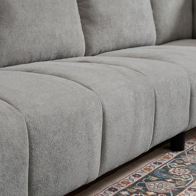 Convertible Sectional Sofa L Shaped Couch with Removable Washable Covers 6 Seat Sofa Couch with Friendly Fabrics Modern Corner Sofa for Living Room Apartment Office Light Grey