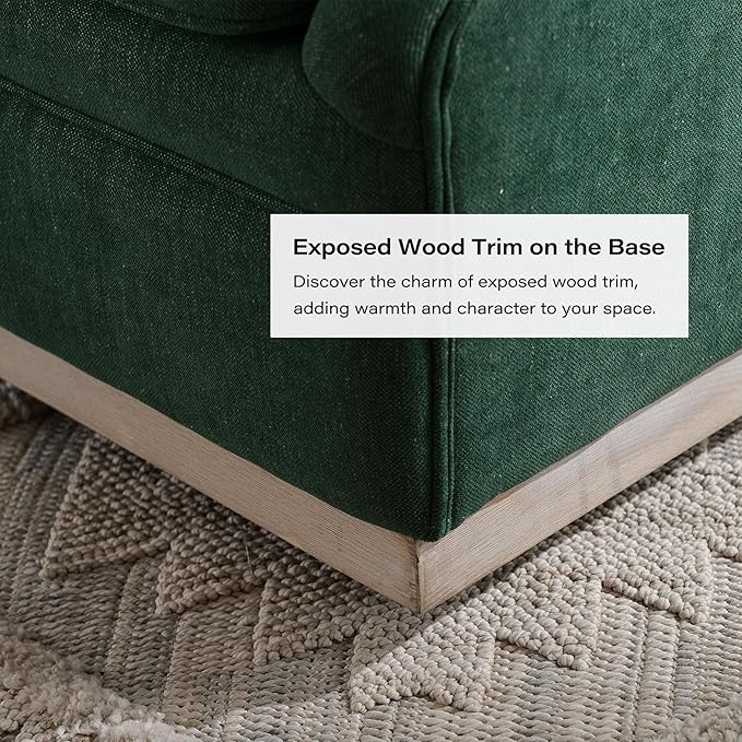 KINWELL 31 Wide Linen Fabric Swivel Barrel Chair Set of 2 FSC Certified Upholstered Swivel Armchair with Pillow Back for Living Room Bedroom Fully Assembled (Green)