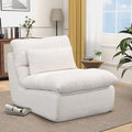 FHFO Sponge Single Sofa 32 Boneless Sofa for Small Spaces Comfy Sofas with Removable Cover Teddy Compression Sofa with Pillows for Living Room Bedroom Apartmen-Beige