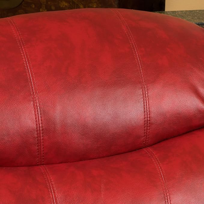 Christopher Knight Home Hawthorne Glider Recliner Leather Oxblood Red