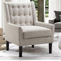 Rosevera Maci Accent ChairsMid Century Modern Armchair for Living Room Comfy Seat for Bedroom ApartmentEasy Assembly Standard Size Beige