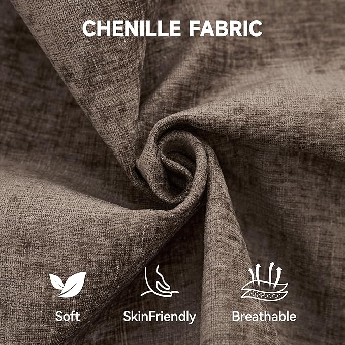 Cloud Couch Loveseat with Ottoman Oversized Comfy Modular Sectional L Shaped Sofa with Deep Seat Cushions Chenille 2-Seater Lounge Set for Living Room Brown