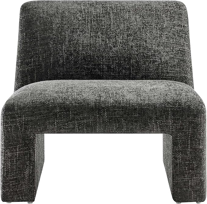 Modway EEI-6765-CAR Amita Chenille Upholstered Accent Chair Carbon Black