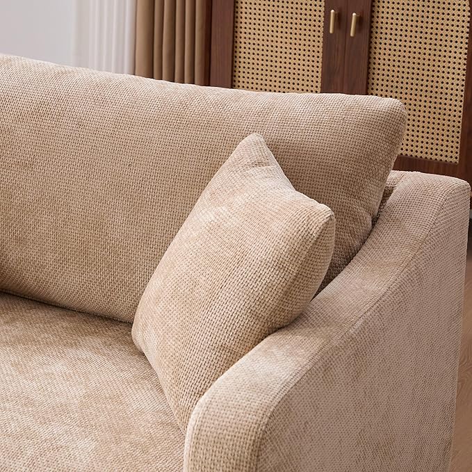 44 Large Accent Chair for Living RoomBrown Oversized ChairCozy Reading Chairs for AdultsUpholstered Chenille ChairBig Armchair Comfy