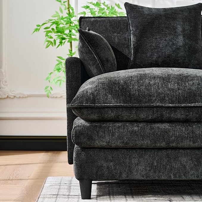 Eafurn 141 Oversized Modular Sectional Sofa with Movable Ottoman 6 Seater Modern Chenille Reversible Sofa Set Large Convertible U Shaped Couch for Living Room Apartment