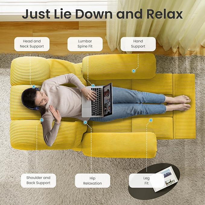Power Recliner Chair Reclining Chair Comfy Corduroy Small Recliners for Small Spaces Adjustable Electric Recliner Chairs for Adults Electric Recliners with USB Port &amp Side Pockets Apricot