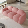 JACH Small Minimalist Sofa for Apartment Modern Comfy Upholstered Sofas Boneless Leisure Couches 3-Seater Cloud Couch for Living Room Bedroom Small Space (Pink No Assembly Required)
