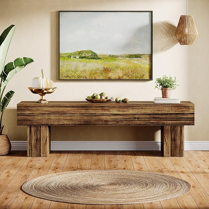 Tribesigns 63 TV Stand Farmhouse Entertainment Center Low TV Console Table for Living Room Long Media Console Television Stands for 55/60/65 Inch TV