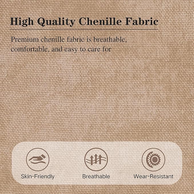 Mlmh &amp Kngwa Chenille Oversized Armchair with Ottoman 45.27 W Comfy Reading Chair and Ottoman Set Big Cozy Chair with 3 Pillows for Living Room Bedroom Reading Nook Wheat