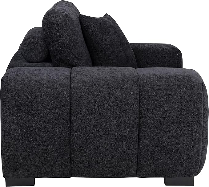 Coaster Home Furnishings - Octavia - Fabric Upholstered Accent Chair with Track Arms Tufted Back Curved Shape and Pocket Coil Seating - Living Room - Black - 511063