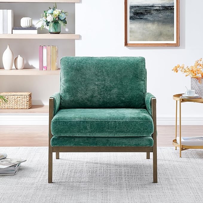Roundhill Furniture Kelly Mid-Century Modern Accent Armchair Green
