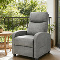 Simple Deluxe Recliner Chair - Adjustable Push Back Fabric Recliner Perfect Reading Chair &amp Sofa Chair for Living Room Chairs or Bedroom Chair Single Recliner for Home Theater Grey