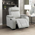 Lexicon Wall Hugger Manual Reclining Chair Microfiber Manual Recliner with Cup Holders/Hidden Arm Storage/LED Base Lighting Home Theater Seating for Living Room Light Gray