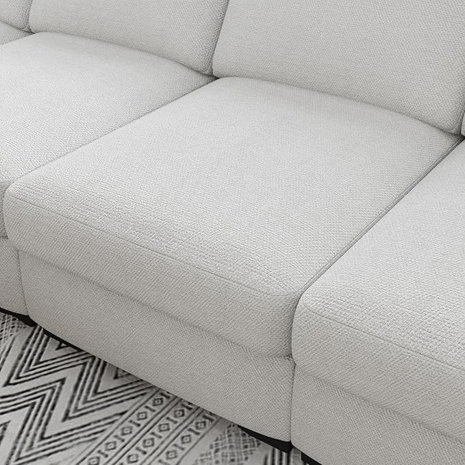 Modular Sectional Sofa - 130 Convertible Sectional Couch with 4 Pillow 4 Seat Oversized Modular Couch with Storage Ottomans L-Shaped Couches for Living Room Apartment Lounge Beige