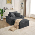 Convertible Sofa BedSleeper Sofa with Deep SeatComfy Corduroy Fluffy Boneless Couch with Movable OttomanCloud Couch for Small PlaceNo Assembly Required.（SingleDark Gray）