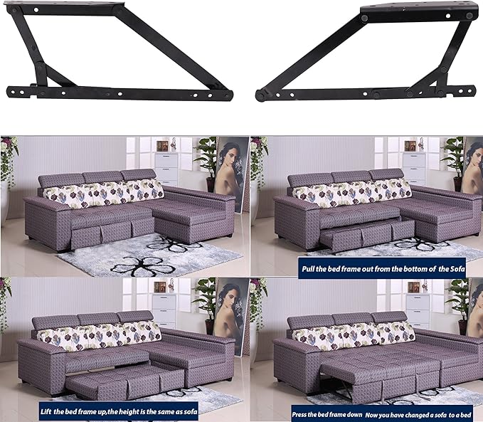 Sofa Couches Bed Functional Futon Hinge Hardware Sofa Converted into Bed