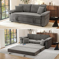 SUNWAVE Oversized Loveseat Sleeper Sofa 77 Convertible Sofa Bed 2-Seat Pull Out Couch w/USB Chenille Queen Folding Sofa Bed for Living Room Small Spaces Bedroom (Gray)