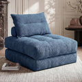 Folding Sofa Bed Fold Out Chair Bed with Pillow Convertible Sleeper Chair for Living Room/Small Spaces Foldable Lazy Sofa Bed Floor Chair Comfy Teddy Velvet Couch Bed Light Blue