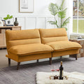 Convertible Futon Sofa Bed 72 Futon Couch with Adjustable Back Upholstered Sleeper Sofa Bed for Living Room Apartment Small Space Yellow