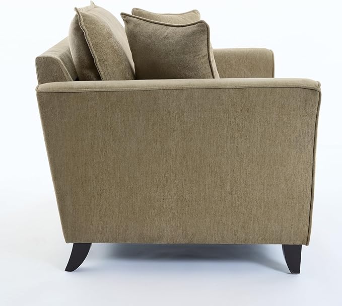 46.30 Oversized Armchair Chenille Fabric Comfy Chair and a Half Single Sofa with Pillow for Living Room Bedroom Office Apartment Green