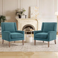 Accent Chairs for Living Room Mid-Century Wooden Fabric Living Room Chairs Arm Chair Side Chairs for Living Room Bedroom Reading Nook