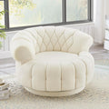 360 Swivel Accent Chair Oversized Round Barrel Club Chair with Diamond-Quilted Back Luxurious Chenille Fabric for Living Room and Bedroom