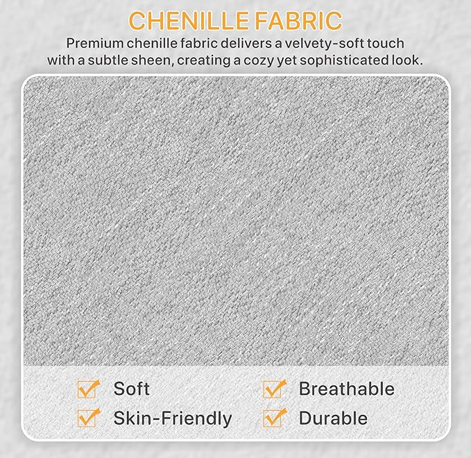Chenille Swivel Chairs Set of 2 30.7 W Modern Accent Single Sofa Armchairs for Office Living Room Bedroom Light Gray.