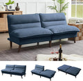 Futon Sofa Bed 72 Convertible Futon Couch with 3-Level Adjustble Backrest Modern Loveseat Couch Folding Recliner Sleeper Sofa for Small Spaces Living Room Apartment Guest Room Blue