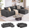 Cloud Couch Sectional Modular Sofa with Deep Seat Plush Corduroy U Shaped Boneless Couch Convertible Sectional Couches for Living Room (Darkgrey 3 Seater &amp 1 Ottoman)