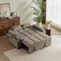 Eafurn Convertible Sleeper Sofa Bed with 360° Swivel Table &amp USB Ports Tufted Chenille Loveseat Pull-Out Couch with Storage Armrest &amp Cup Holders 6-Level Adjustable Backrest