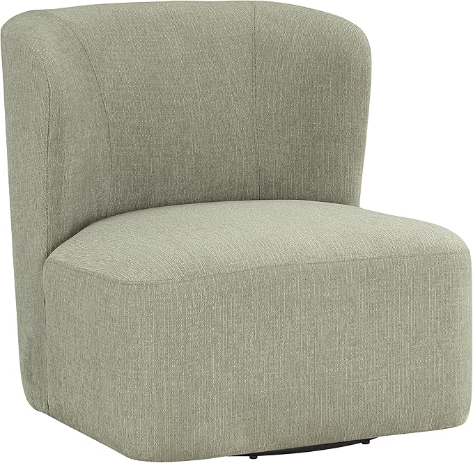 OSP Home Furnishings Lucia Modern Barrel Swivel Accent Chair Fog Fabric