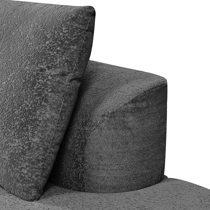Christopher Knight Home Randa Upholstered Sectional Sofa for Living Room 5-Seater Oversized Chair Cloud Couch Fully Assembled Long Sofa Chaise Lounge Charcoal Gray