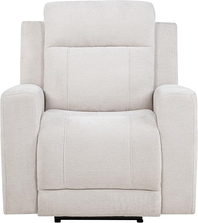 Coaster Home Furnishings - Kennett - Chenille Upholstered Power Recliner Chair with Push-Button Mechanism Built-in Ports Padded Headrest - Living Room - Ivory - 610153P
