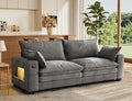 80 Cloud Sofa Loveseat for Living Room 2-Seats Couches with Wide Armrest Storage Charging Station Led Lights Modern Chenille Fabric Sofa for Small Space Grey