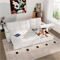 85 inch Sectional Sleeper Sofa Bed with StoragePull Out Couch with Reversible Storage ChaiseCup Holders USB ChargingSide PocketsComfortable Sectional Sofa Couches for Living RoomSmall Spaces | co