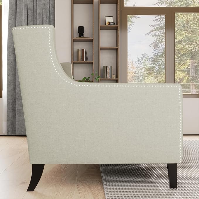 GDFStudio 78.75 3-Seater Sofa Button Tufted Backrest Big Comfy Couch with Plush Cushions Mid Century Modern Couches Home Living Room Sofa Upholstered Sofas &amp Couches for Apartment Bedroom Bei