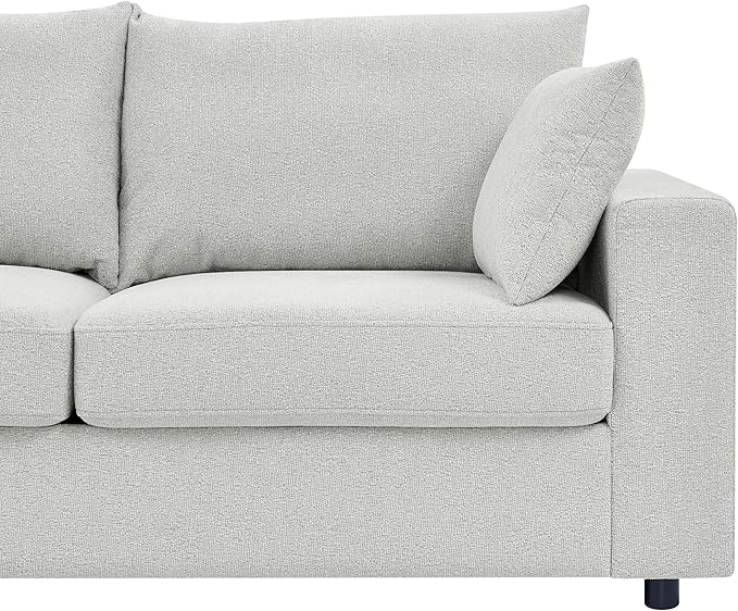 71 Modern Loveseat Sofa with Deep Seat Comfortable Couch with 2 Removable Pillows Minimalist Upholstered Sofa with Sturdy Frame for Living Room Office Studio Beige