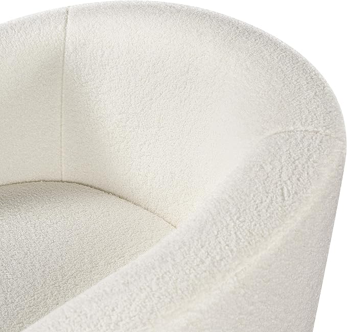 Topeakmart Sherpa Accent Chair with Ottoman Set Boucle Club Chair with Footrest Modern Cozy Recliner for Living Room/Bedroom Ivory