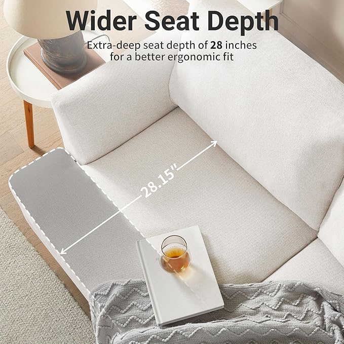 Loveseat Sofa 56 Small Couches for Small Spaces Mid Century Love Seat Couches for Living Room Upholstered 2-Seater Couch for Bedroom Apartment Beige
