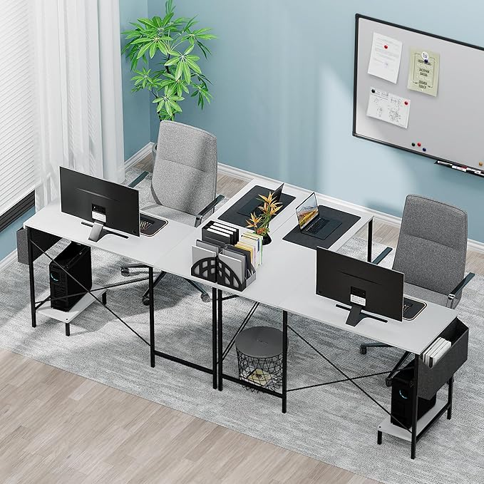 InfiniPower L-Shaped Corner Desk 50-Inch Reversible Gaming PC Table Compact Work &amp Study Station with Metal Frame CPU Stand Side Bag
